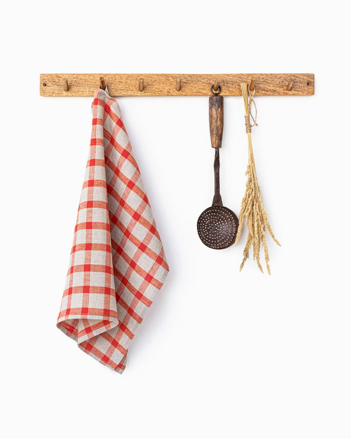 Linen tea towel in Red gingham - MagicLinen