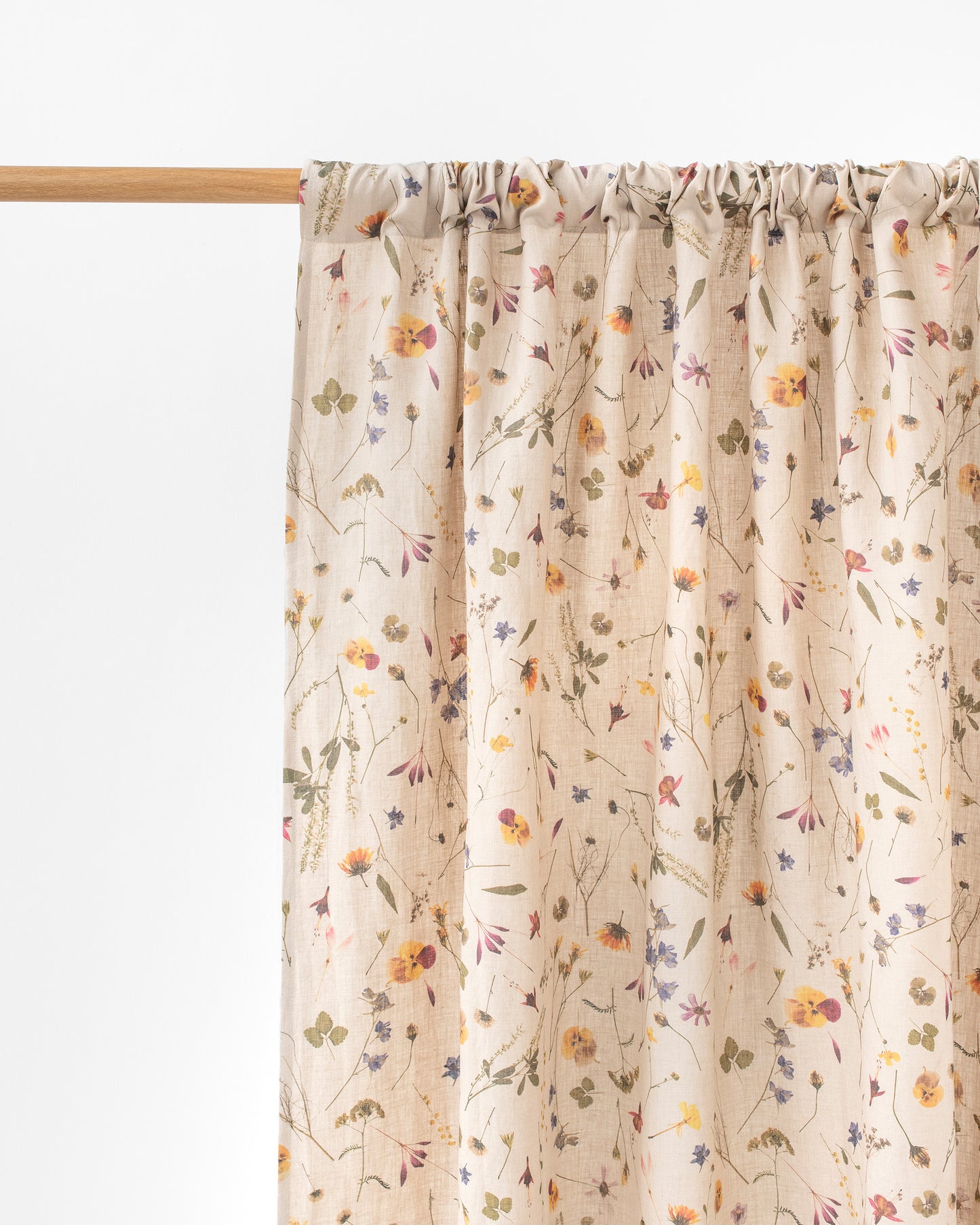 Rod Pocket Linen Curtain Panel in Botanical print | Magiclinen