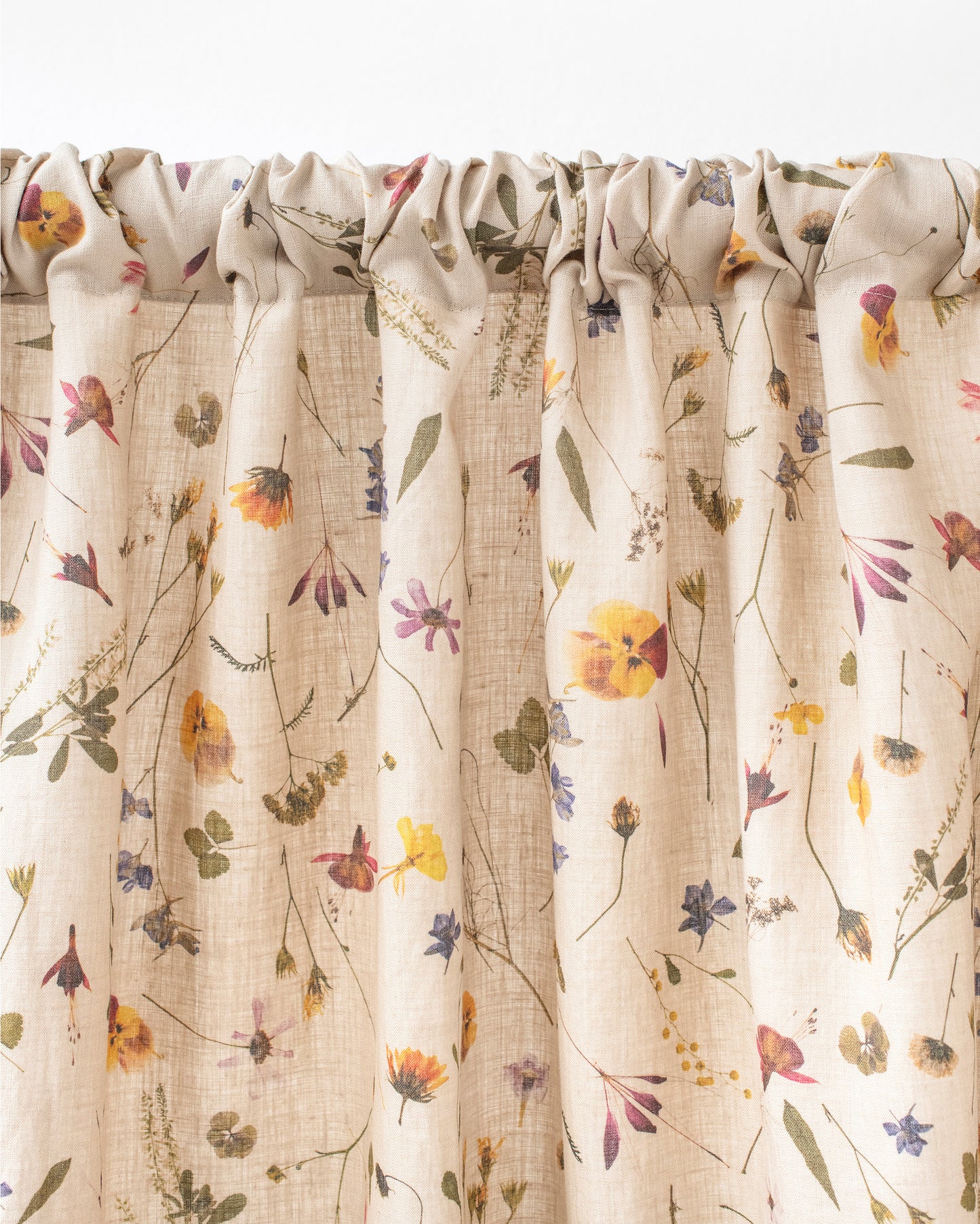 Rod Pocket Linen Curtain Panel in Botanical print | Magiclinen