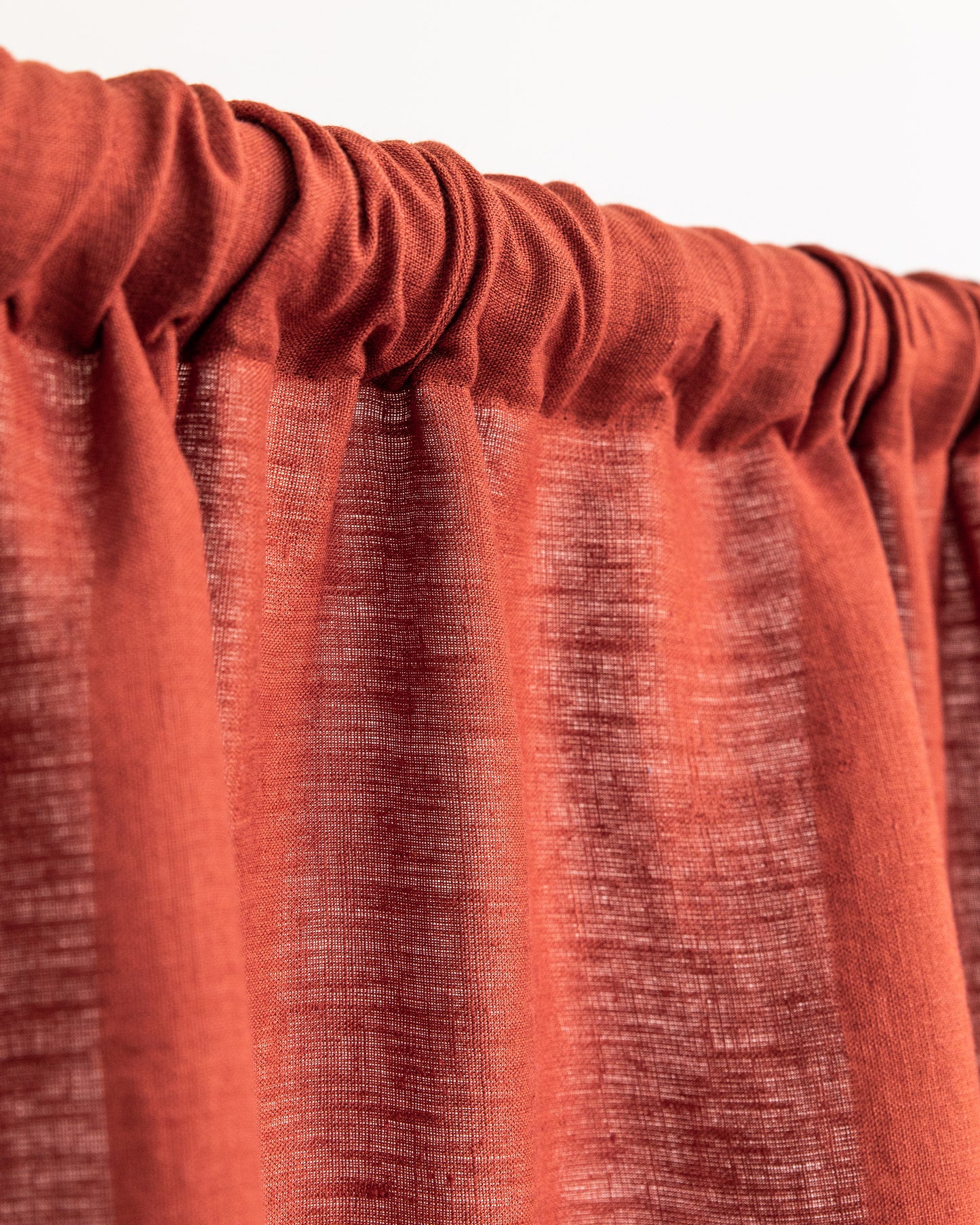 Rod Pocket Linen Curtain Panel in Clay | Magiclinen