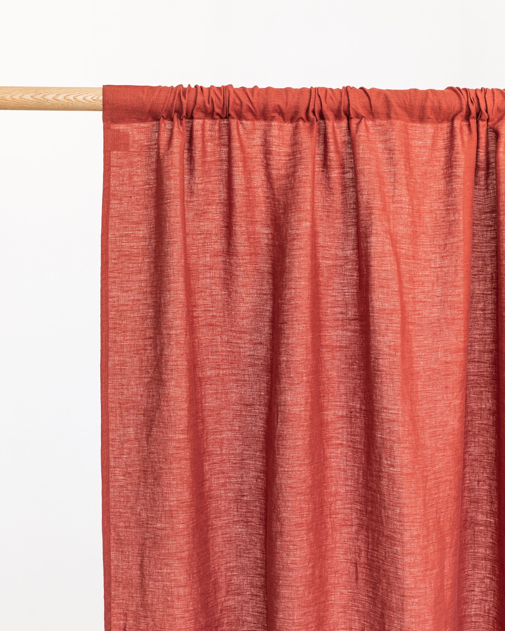 Rod Pocket Linen Curtain Panel in Clay | Magiclinen