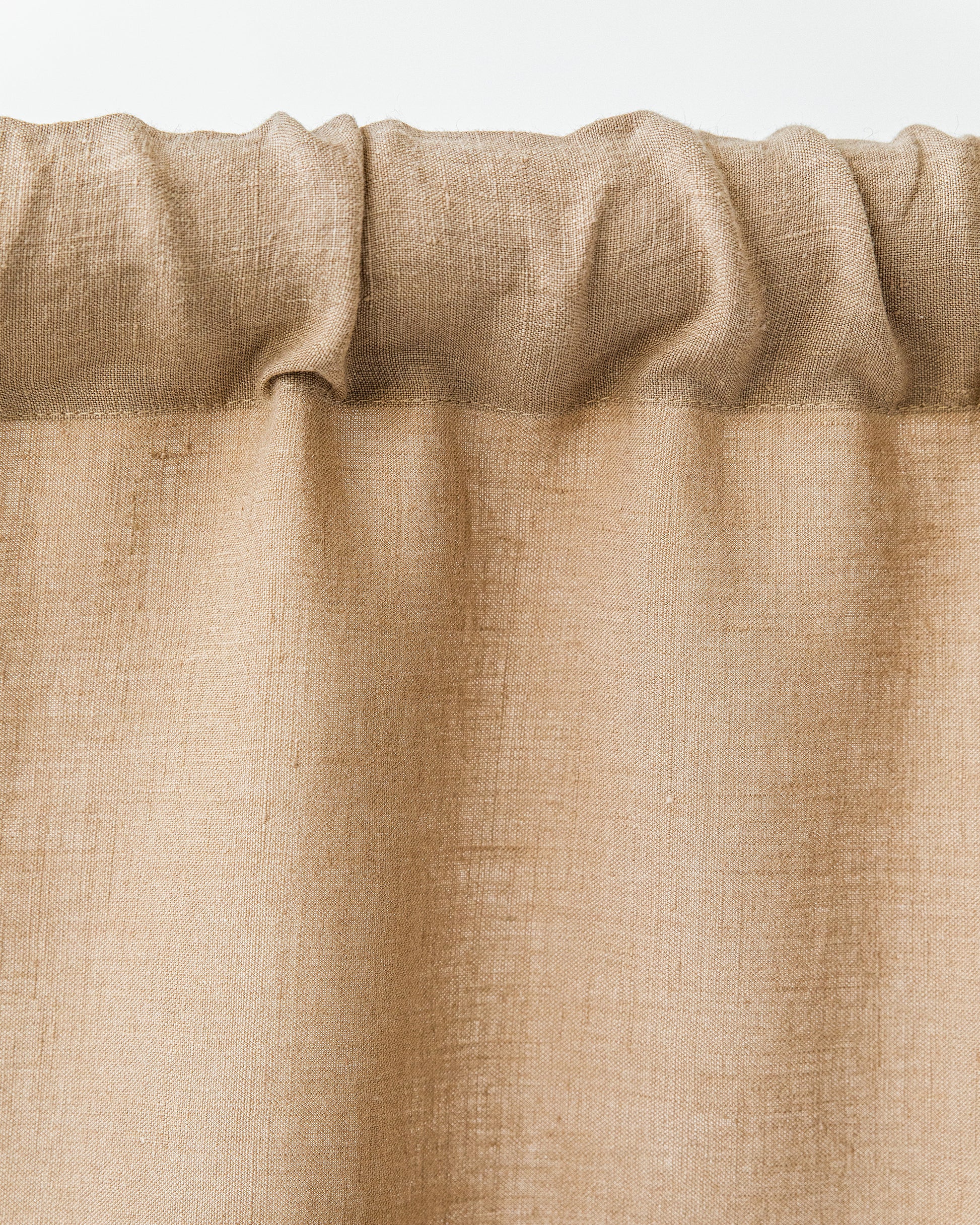 Rod pocket linen curtain panel (1 pcs) in Latte - MagicLinen