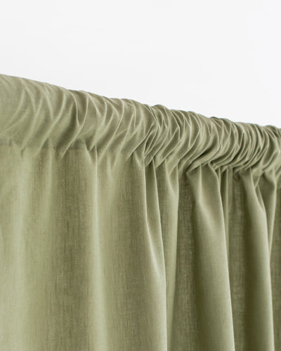Rod pocket linen-cotton curtain panel (1 pcs) in Sage - MagicLinen