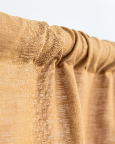 Rod pocket linen curtain panel (1 pcs) in Tan - MagicLinen