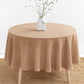 Custom size (inch) round linen tablecloth in latte