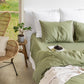 Sage linen-cotton pillowcase - MagicLinen