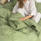 Sage linen-cotton duvet cover - MagicLinen