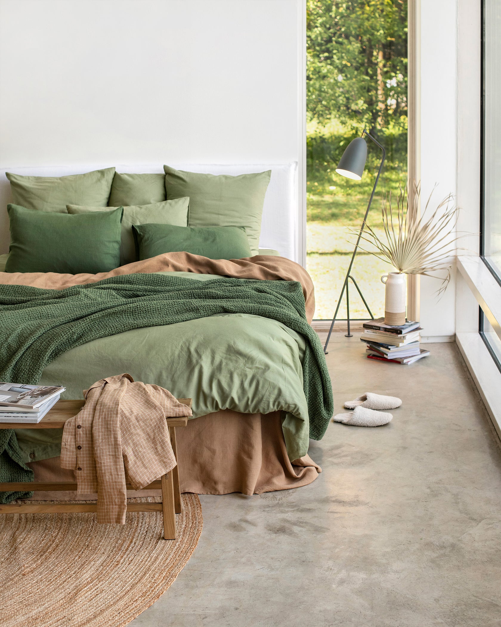 Sage Linen-Cotton Duvet Set | MagicLinen