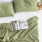 Sage linen-cotton flat sheet | MagicLinen