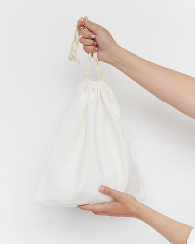 Set of 3 Linen Produce Bags in Ivory