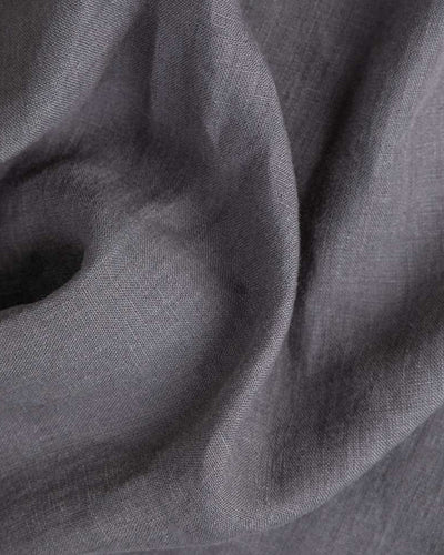 Ruffle trim linen pillowcase in Charcoal gray - MagicLinen
