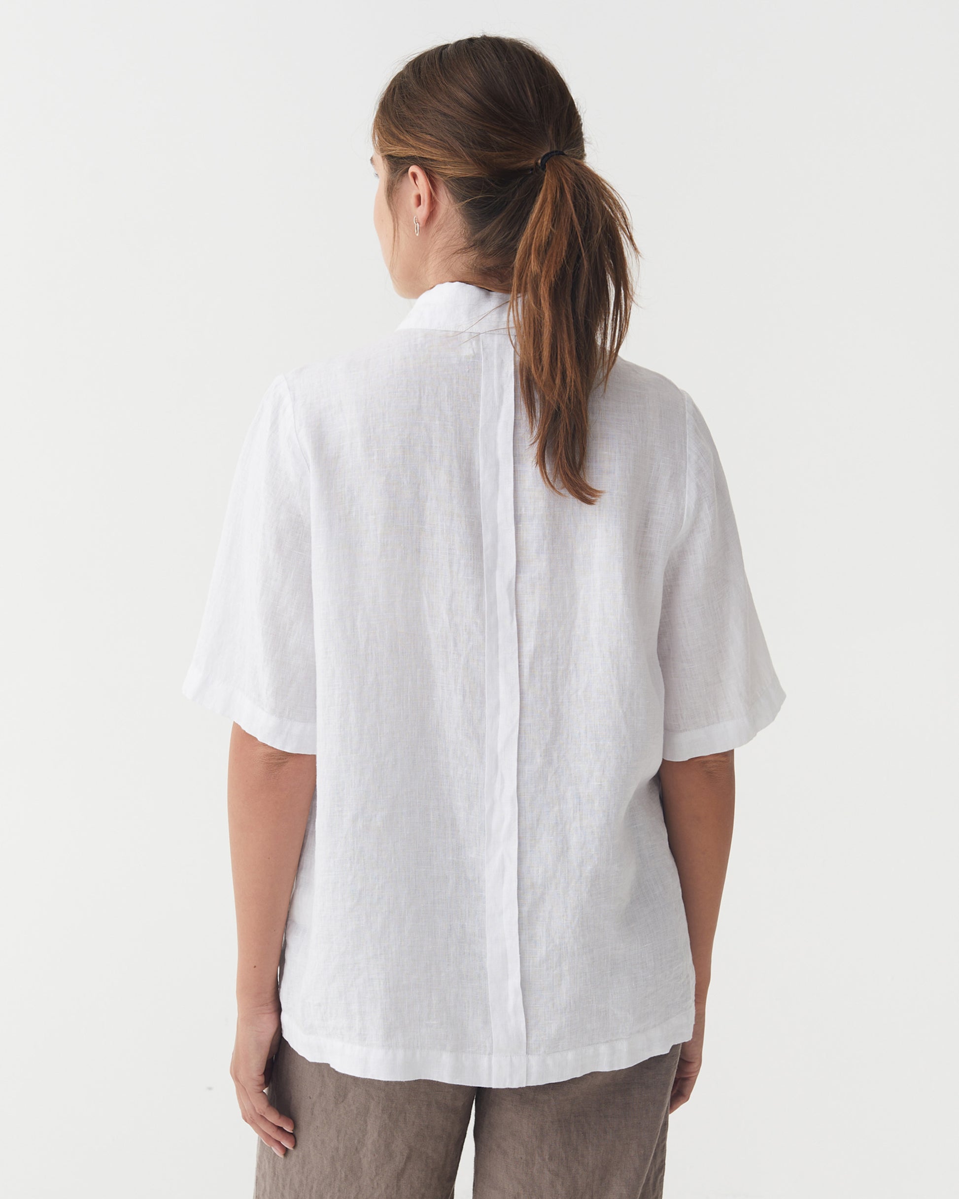 Short Sleeve Linen Shirt LOIRE in White | MagicLinen