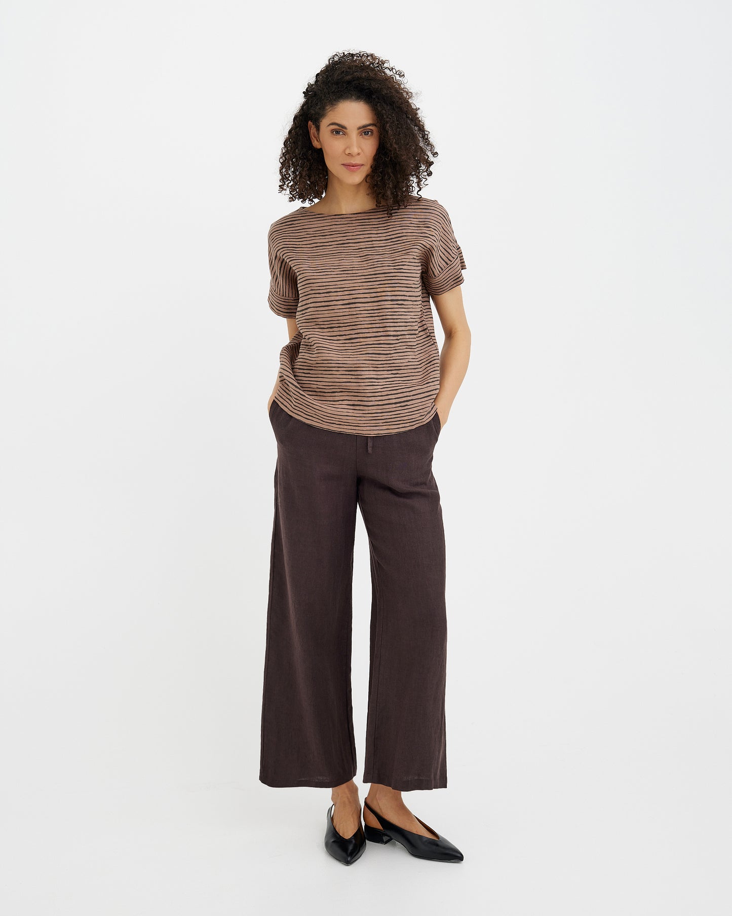 Ärmelloses Leinentop DOURO in Weiß