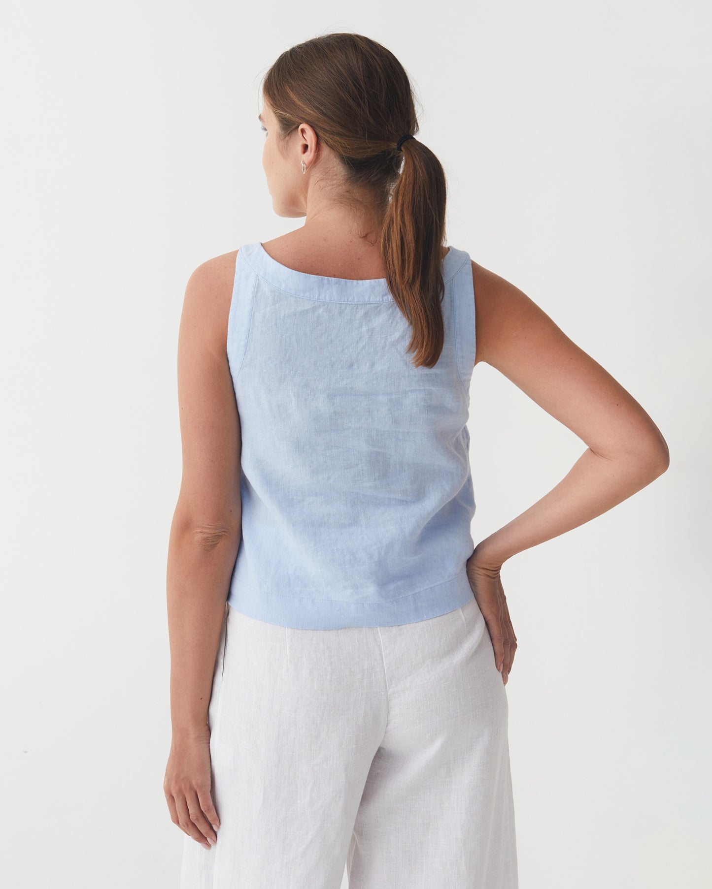 Sleeveless Linen Top DOURO in Vivid blue | MagicLinen