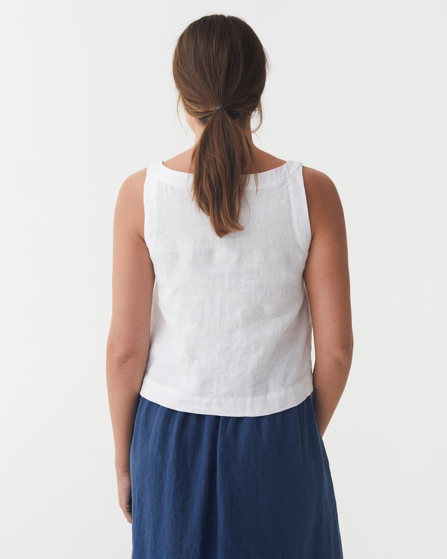 Sleeveless Linen Top DOURO in White | MagicLinen