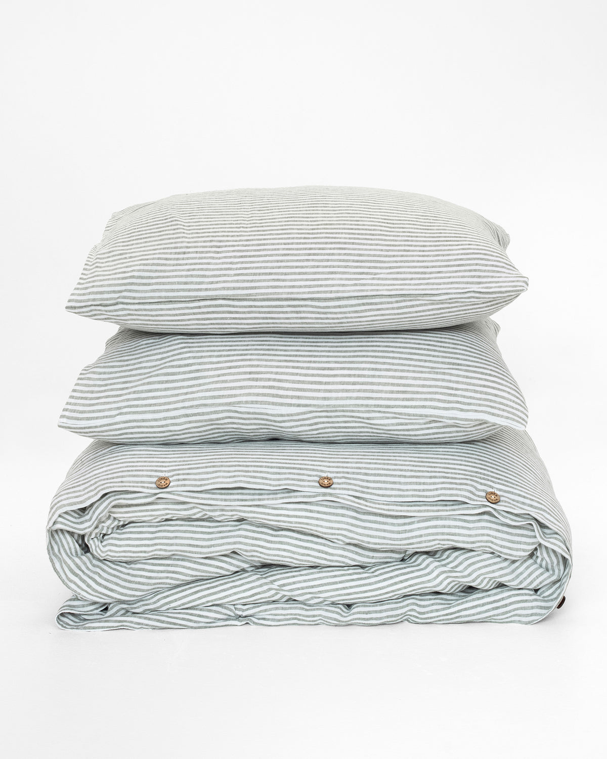 Striped linen duvet cover set