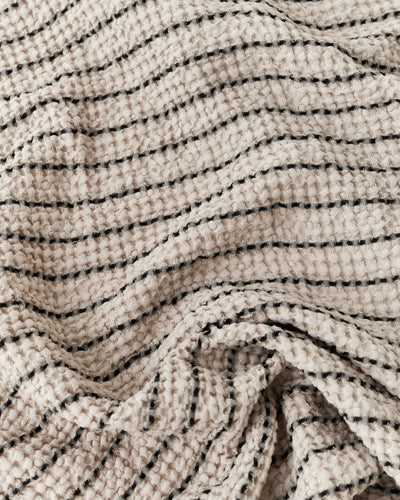 Women's waffle robe in Thin striped
