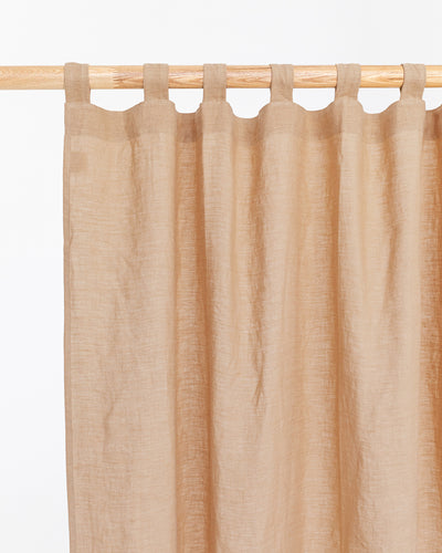 Custom size (inch) tab top linen curtain panel (1 pcs) in latte