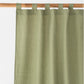 Tab top linen-cotton curtain panel (1 pcs) in Sage - MagicLinen