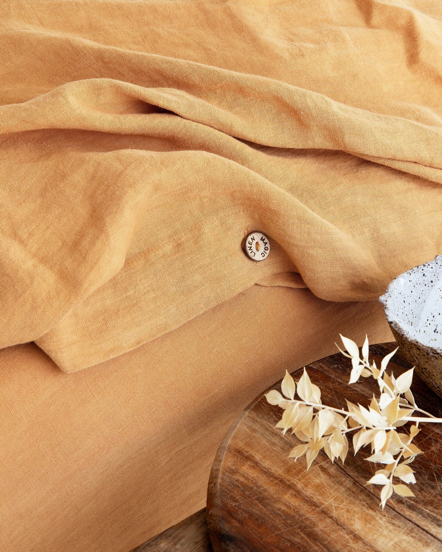 Tan linen sheet set (4 pcs) - MagicLinen