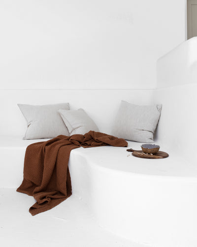 Chocolate brown Waffle Throw Blanket | MagicLinen