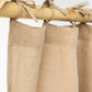 Custom size (inch) tie top linen curtain panel (1 pcs) in latte