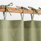 Tie top linen-cotton curtain panel (1 pcs) in Sage - MagicLinen