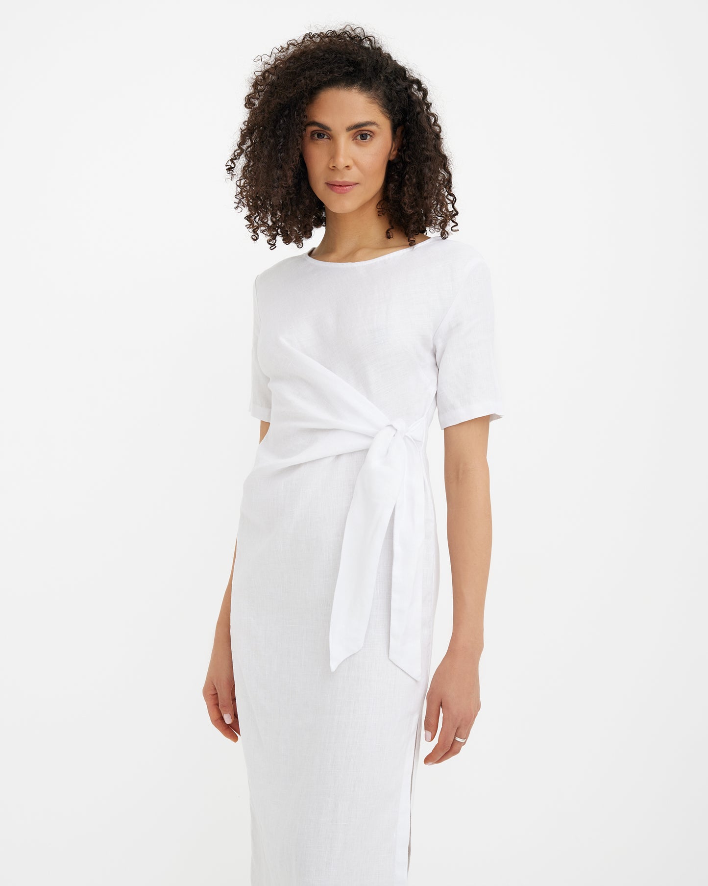 Ärmelloses Leinentop DOURO in Weiß