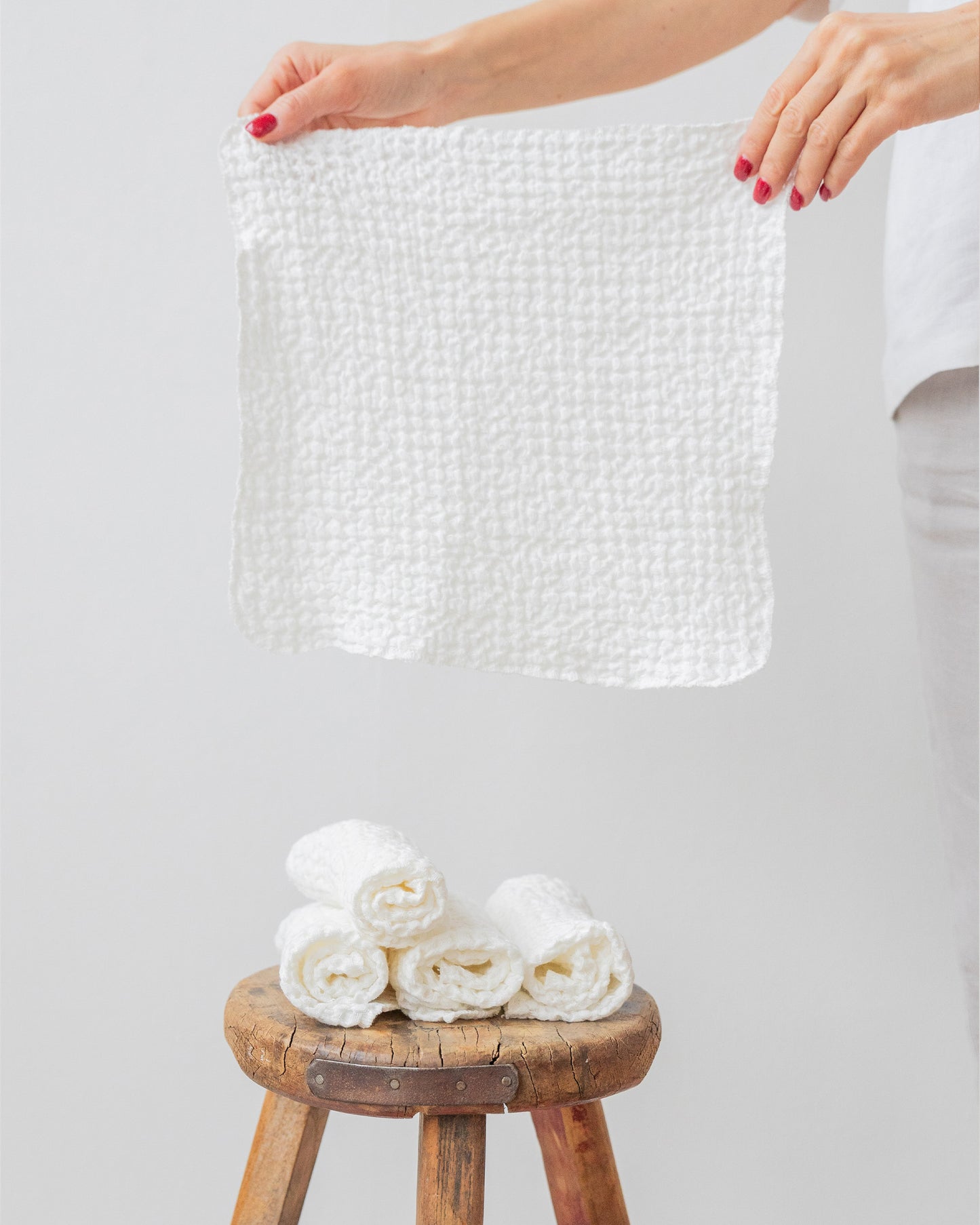 White Waffle face cloth set of 5 | MagicLinen