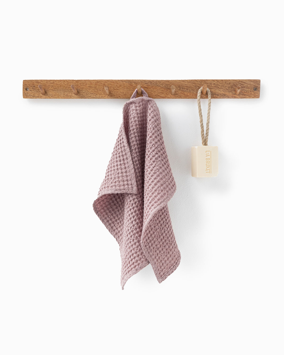 Waffle face towel Woodrose