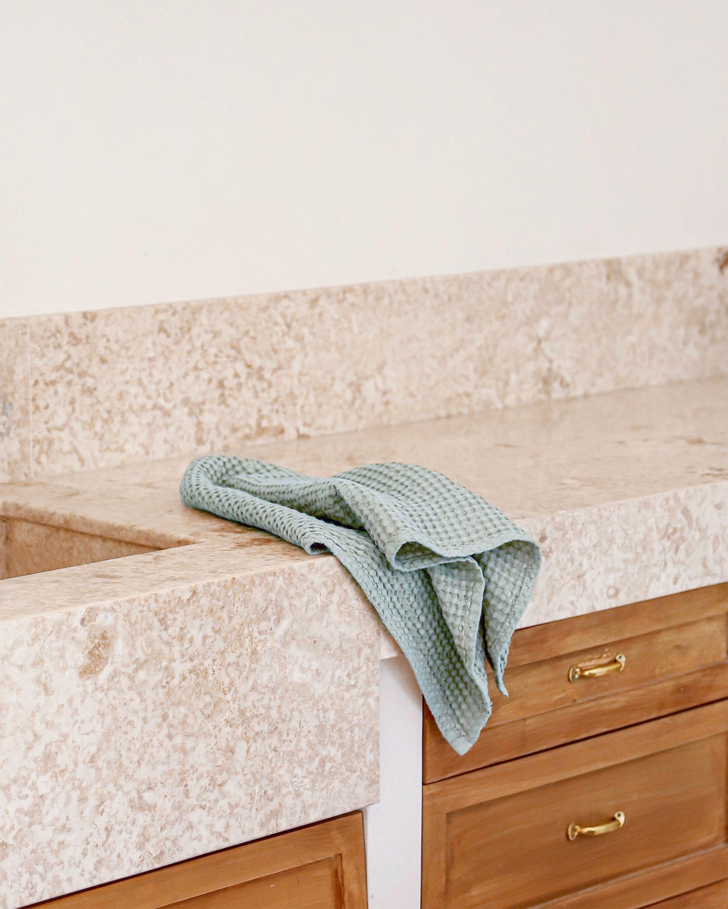Waffle Kitchen Towel in Dusty blue | MagicLinen