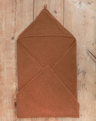 Linen Baby Towel | Baby Bath Wrap in Cinnamon | MagicLinen