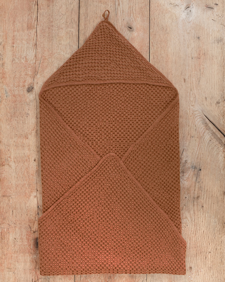 Linen Baby Towel | Baby Bath Wrap in Cinnamon | MagicLinen