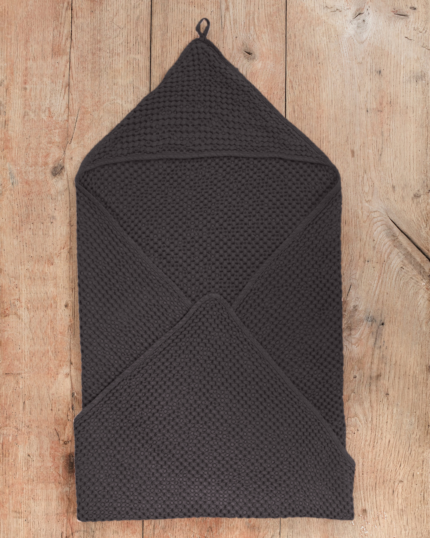 Linen Baby Towel | Baby Bath Wrap in Dark gray | MagicLinen