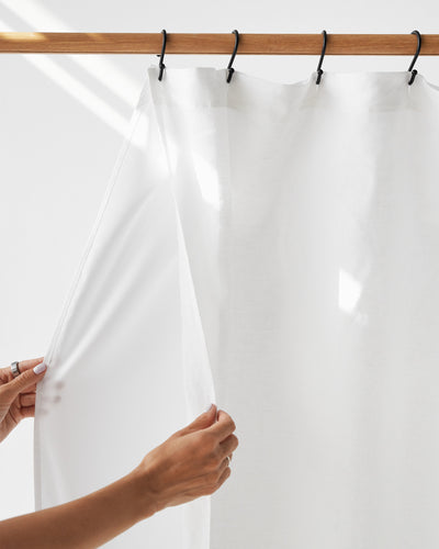 Shower linen curtain in White