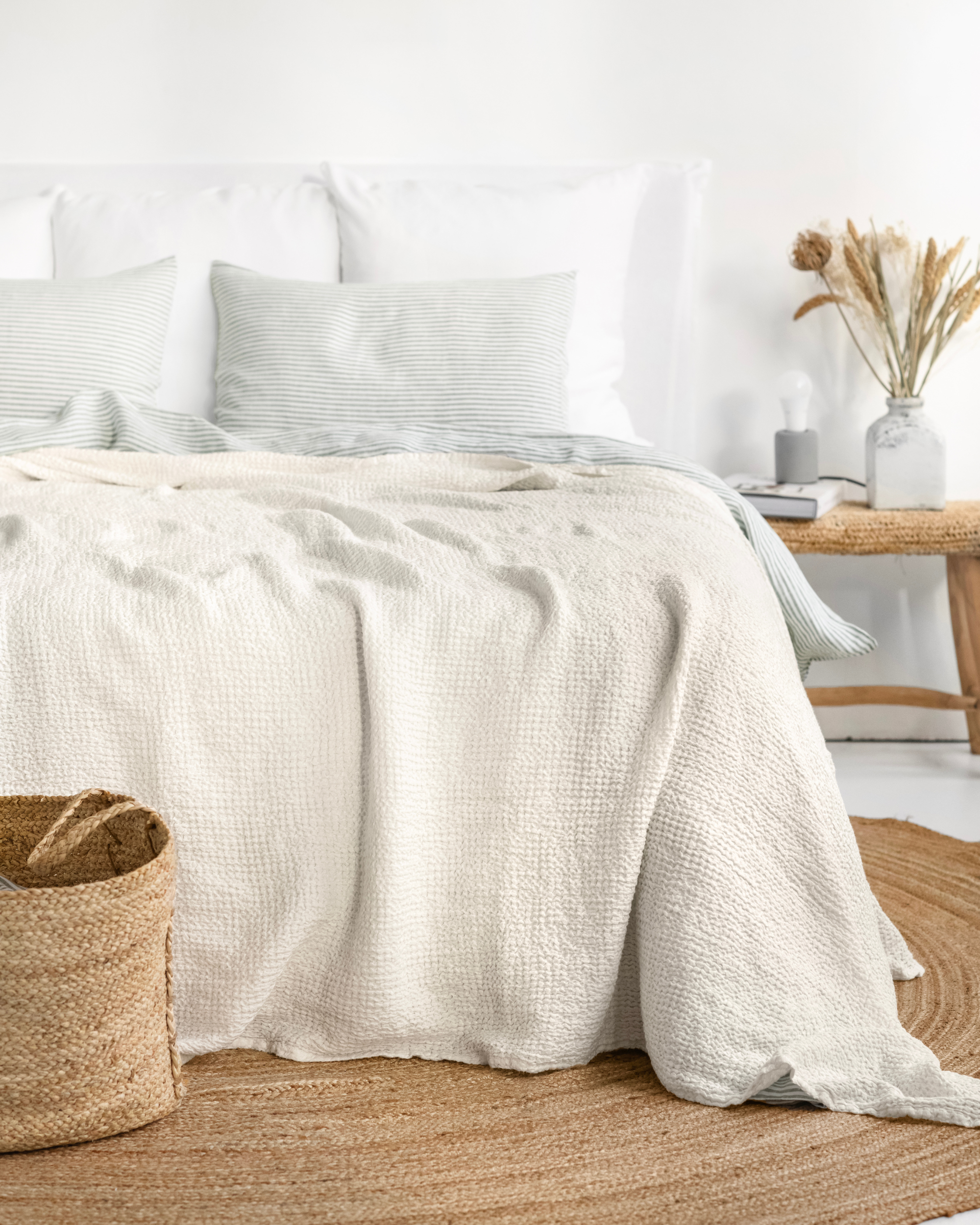 Linen Blanket Queen Luxury Woven Linen Bed Throws Blankets