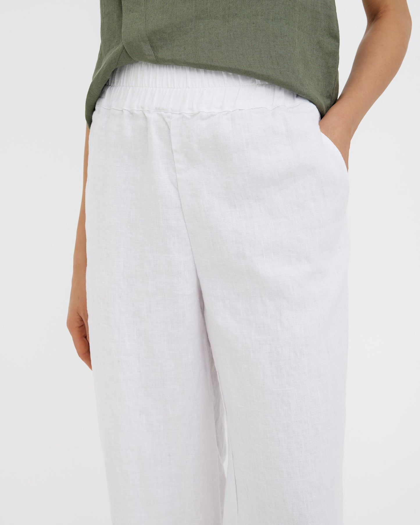 Wide leg linen pants ALCUDIA in White