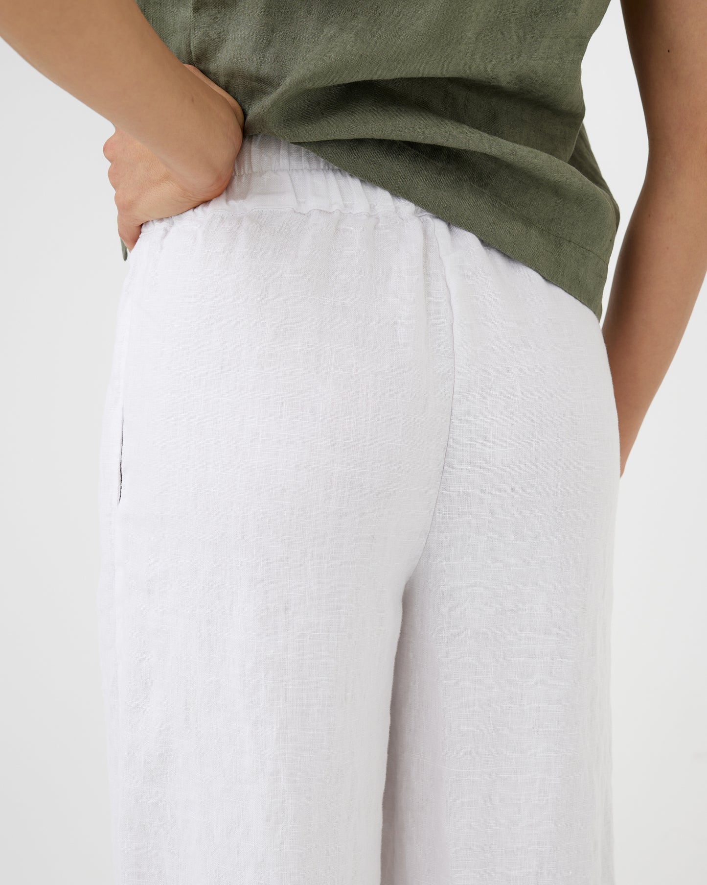 Wide leg linen pants ALCUDIA in White
