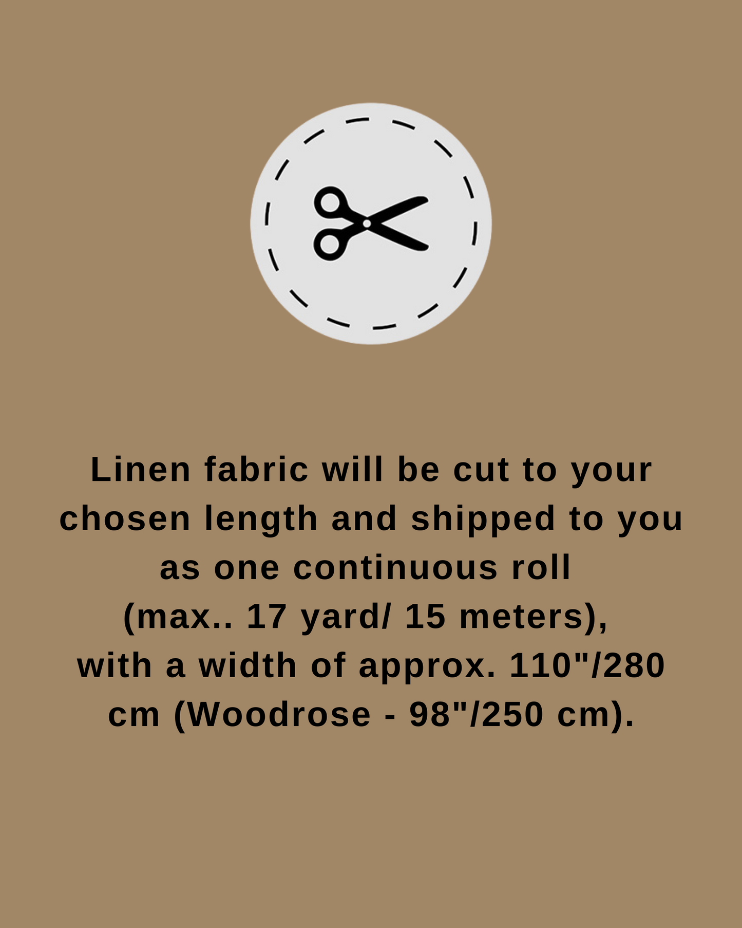 Wide medium weight cut-to-size linen fabric (1.09 yard / 1 meter)