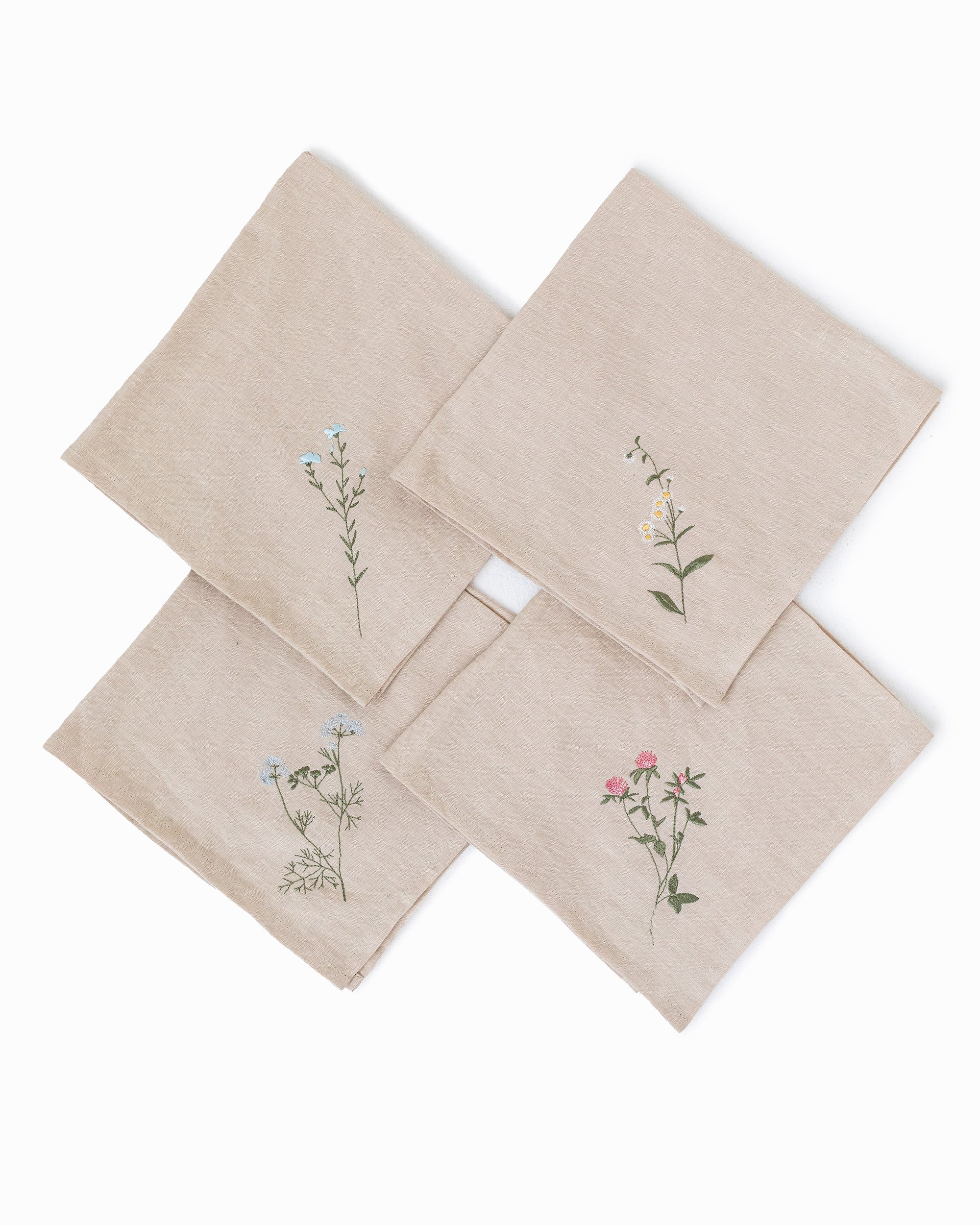 Linen Stria Needled Napkin SetreLinen Napkin with Embroidery7Set of popular 4, 6, 8, 10, 12,tHandmade Clothing