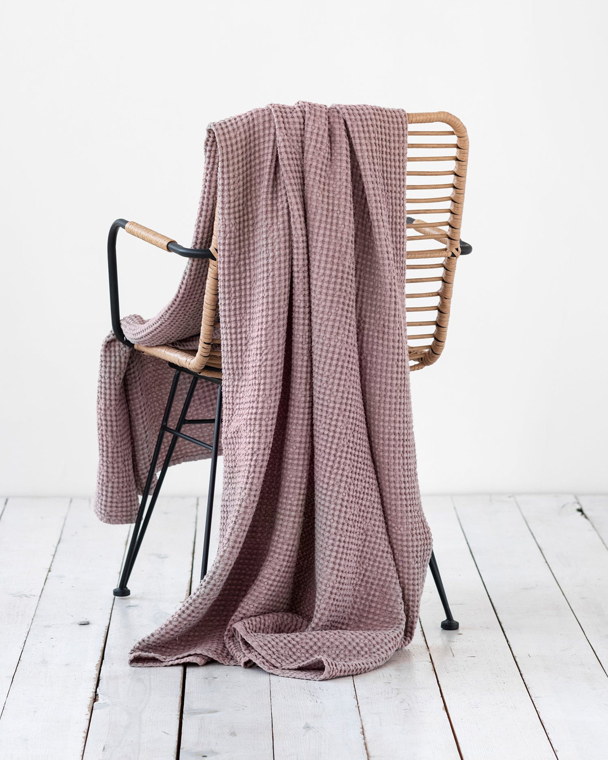Woodrose waffle throw blanket