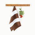 Striped Linen Dish Towel | Zero-waste in Chocolate brown | MagicLinen