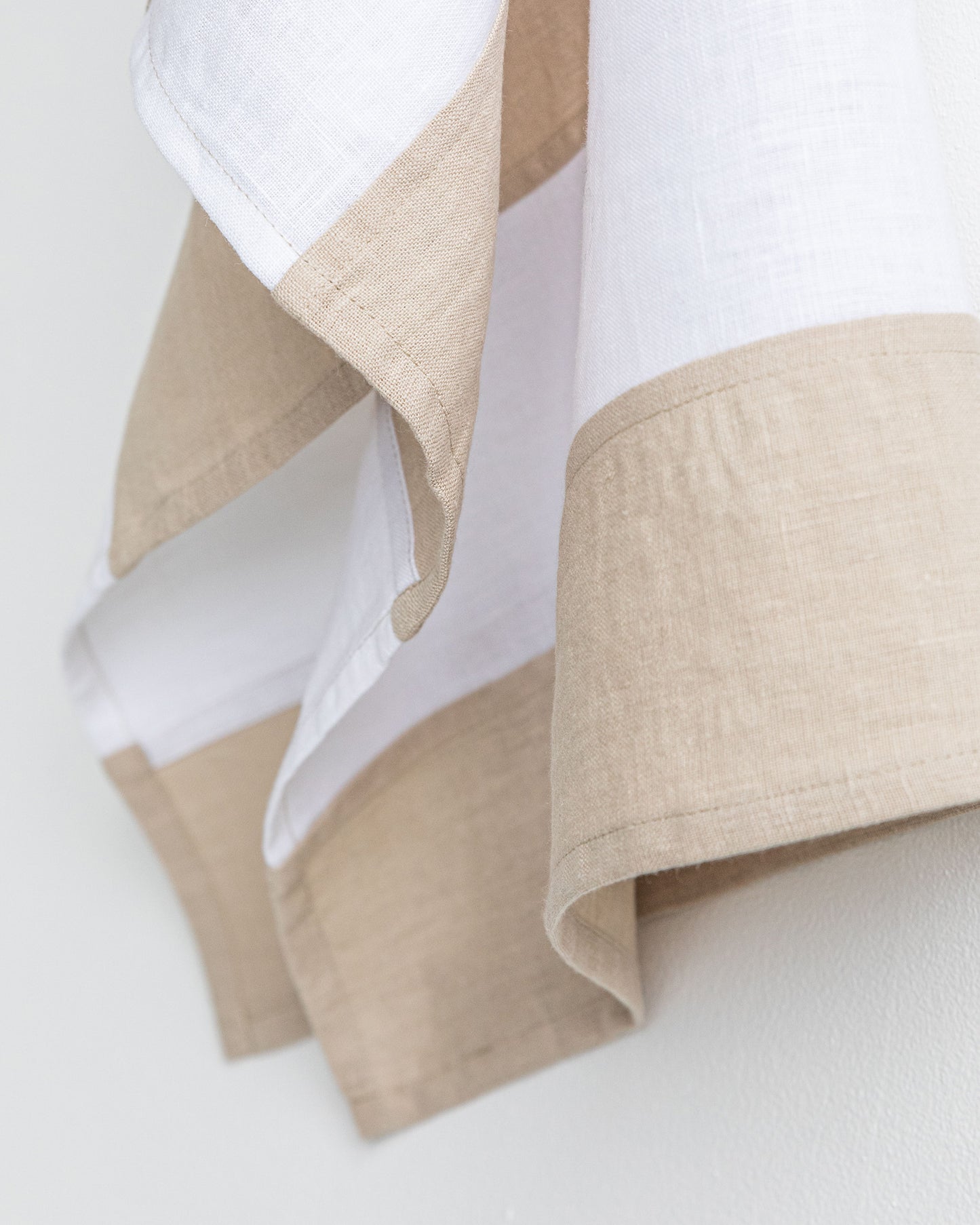Zero-waste striped linen tea towel in Natural linen - MagicLinen