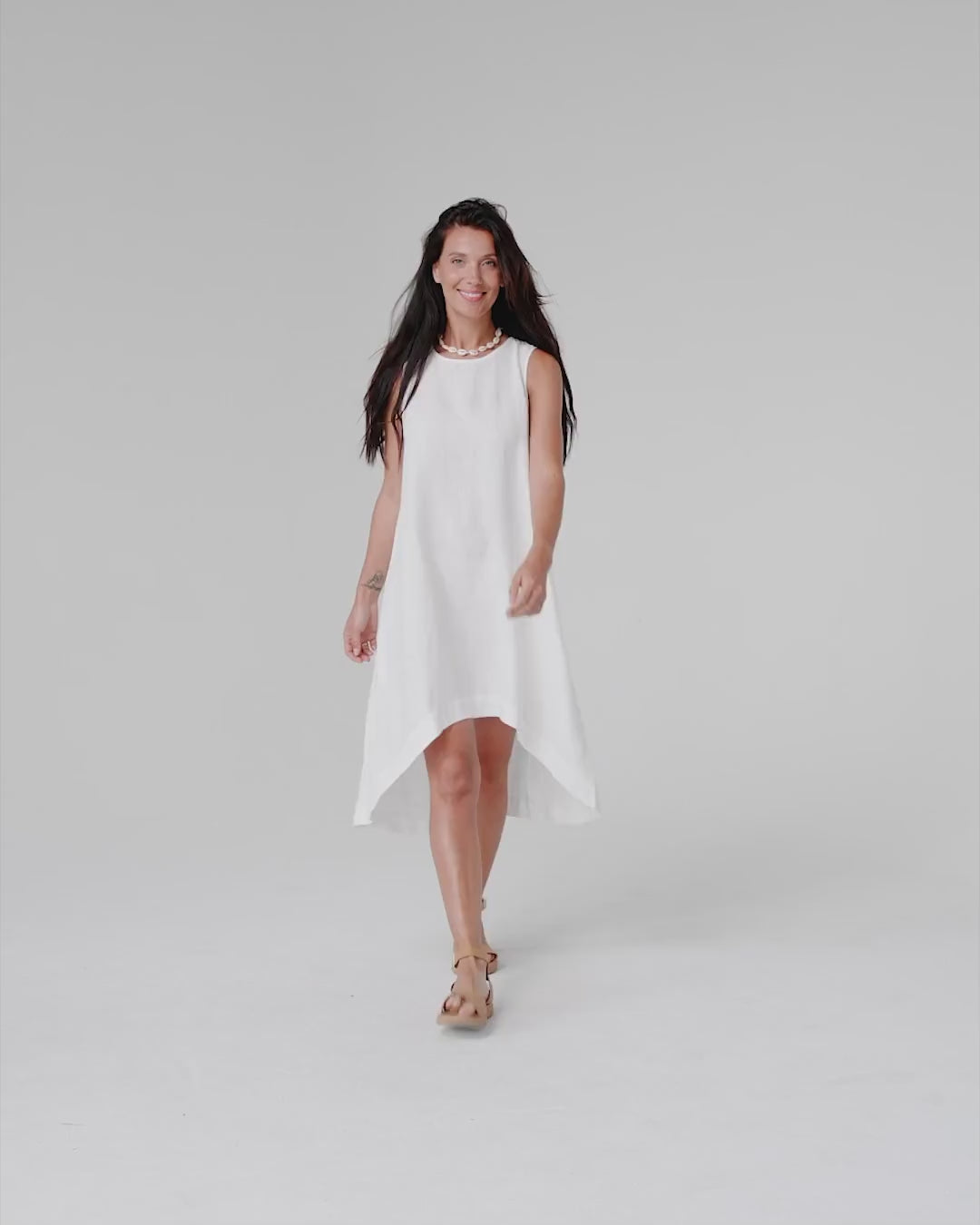 Royal Toscana Linen Dress White - MagicLinen