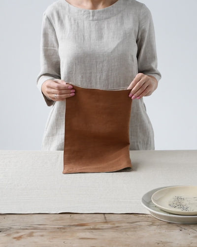Double layer linen placemat set of 2 in Cinnamon - MagicLinen