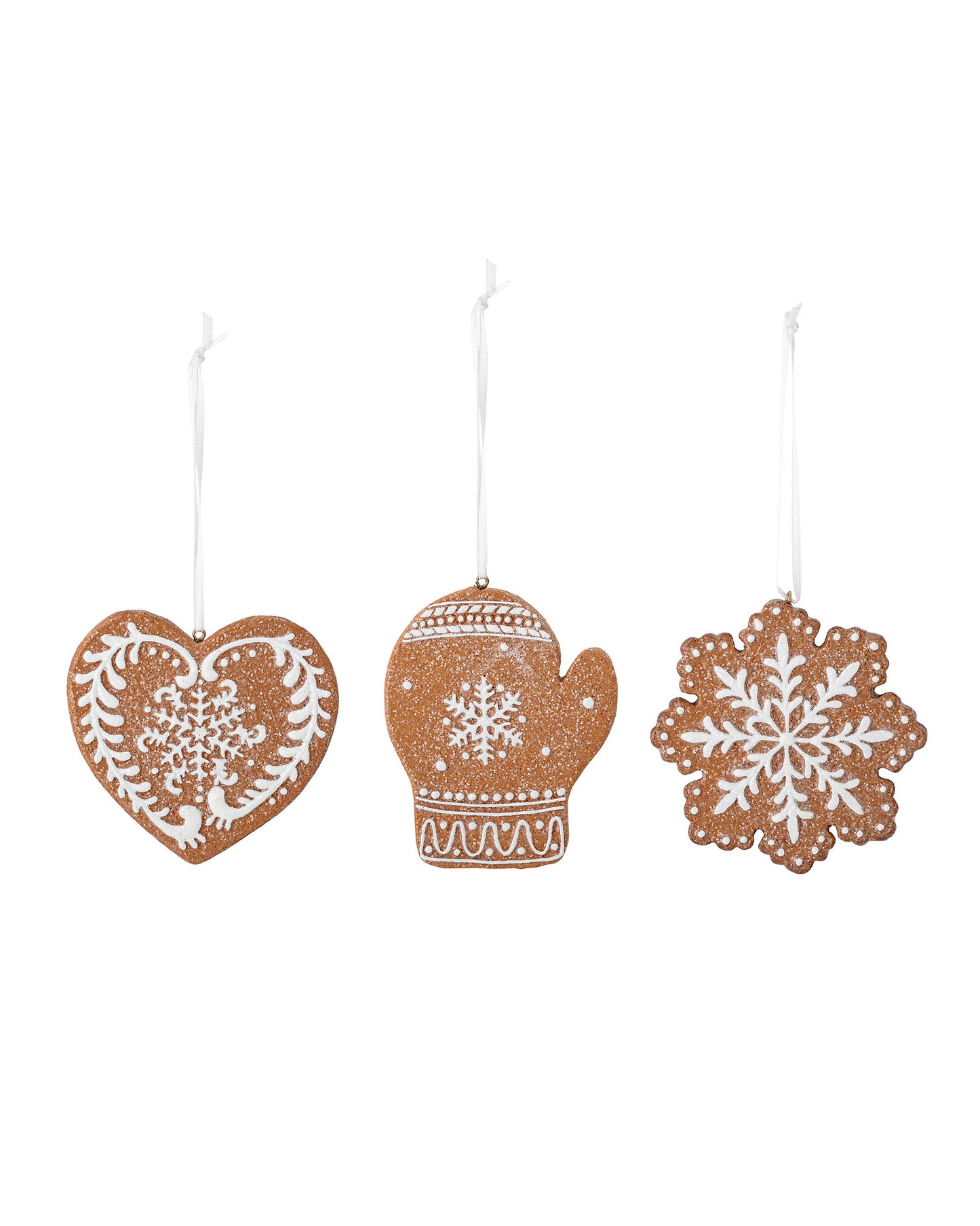 Gingerbread Christmas ornament, set of 3 - MagicLinen