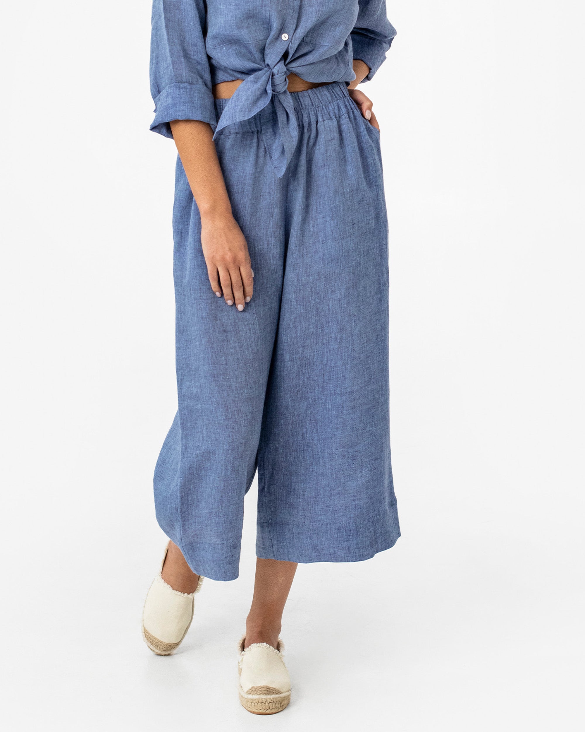 Zara | Pants & Jumpsuits | Zara Z975 Tencel Denim Paper Bag Culottes |  Poshmark