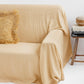 Custom size linen couch cover in Sandy beige - MagicLinen