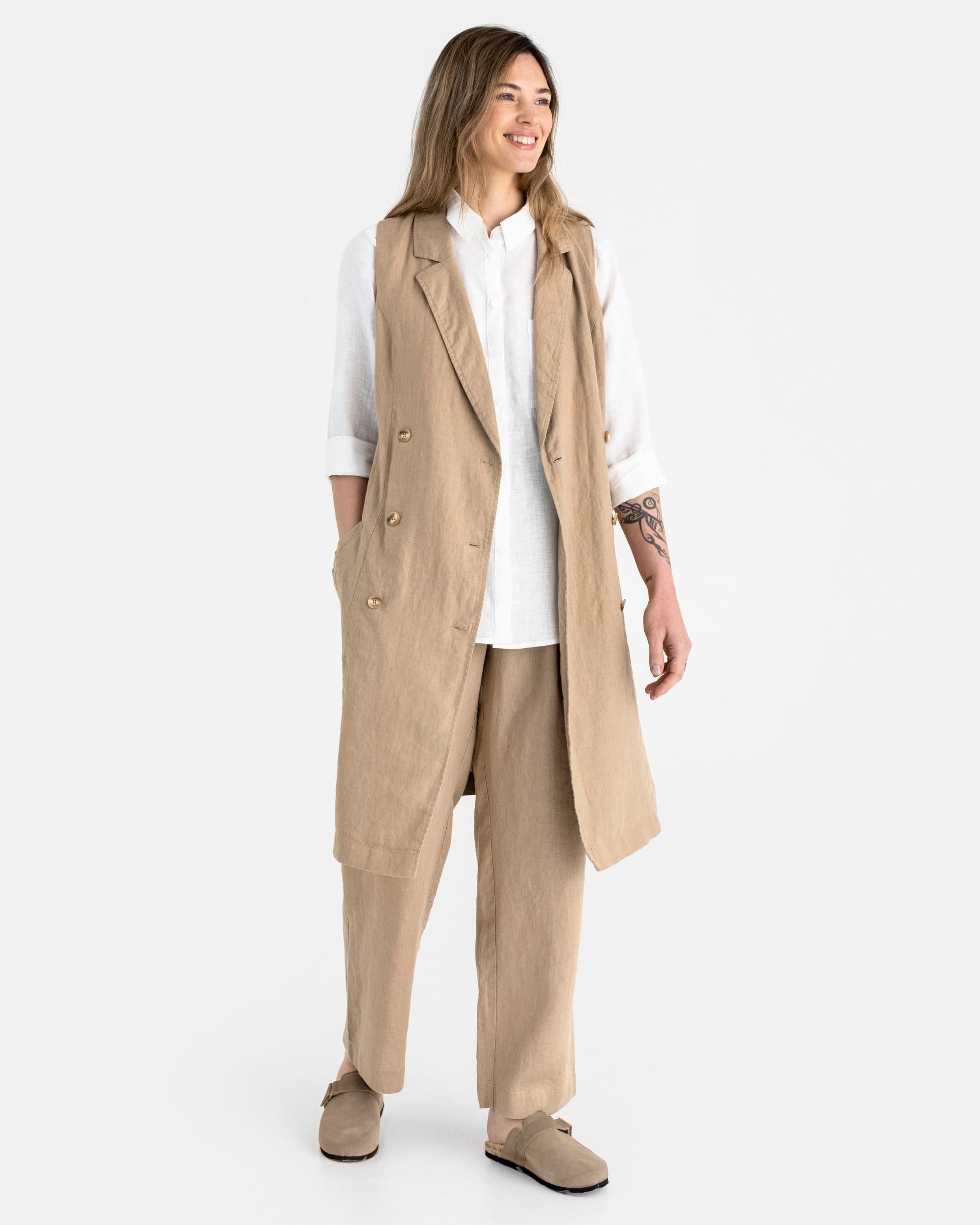 Linen trench dress best sale