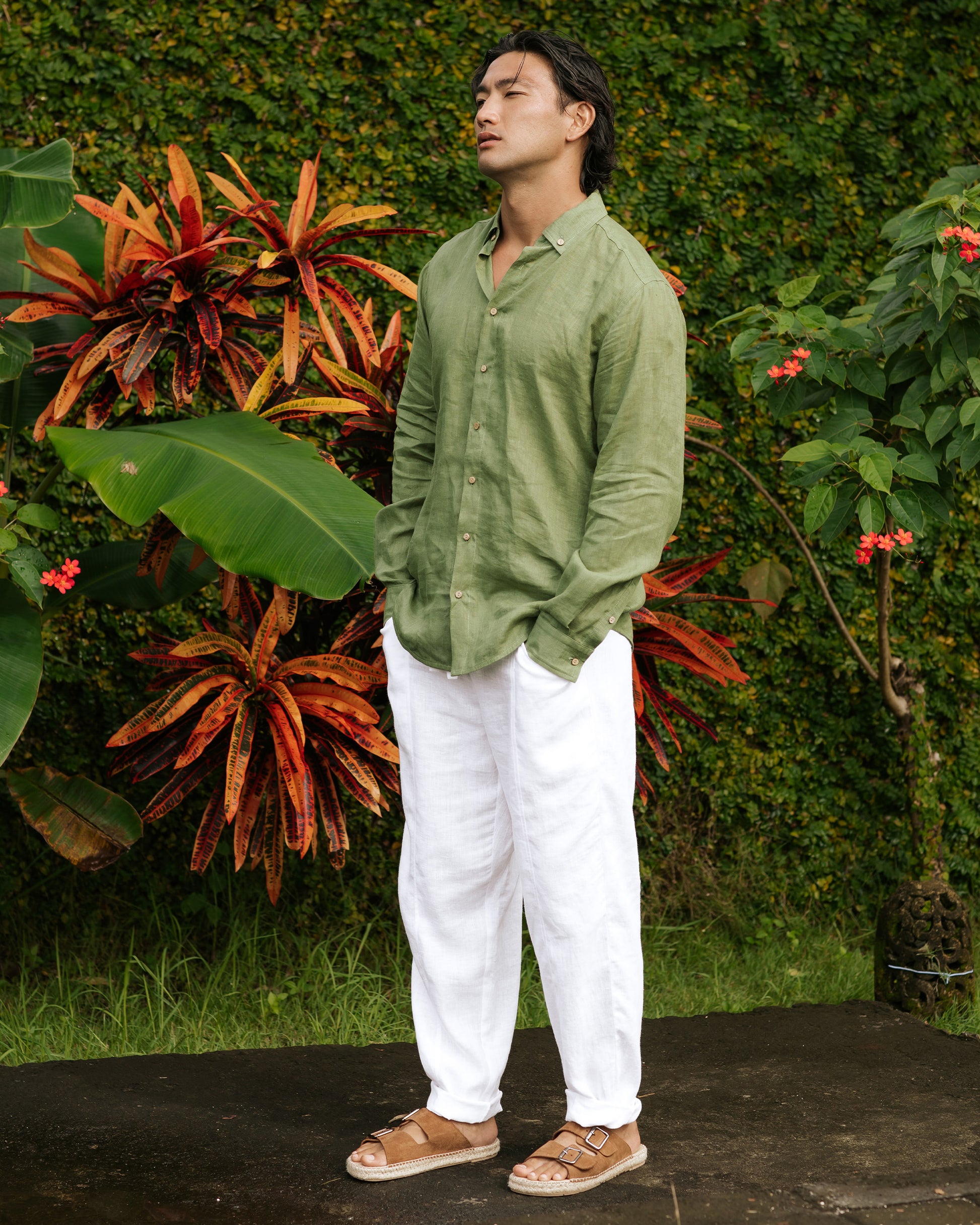 Men's Linen Shirt Nevada in Forest Green | MagicLinen S Men's Linen Shirt Nevada in Forest Green | MagicLinen S